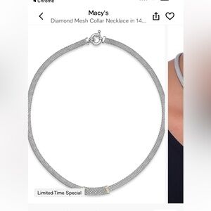 NWOT Silver with pave diamond and gold accent necklace